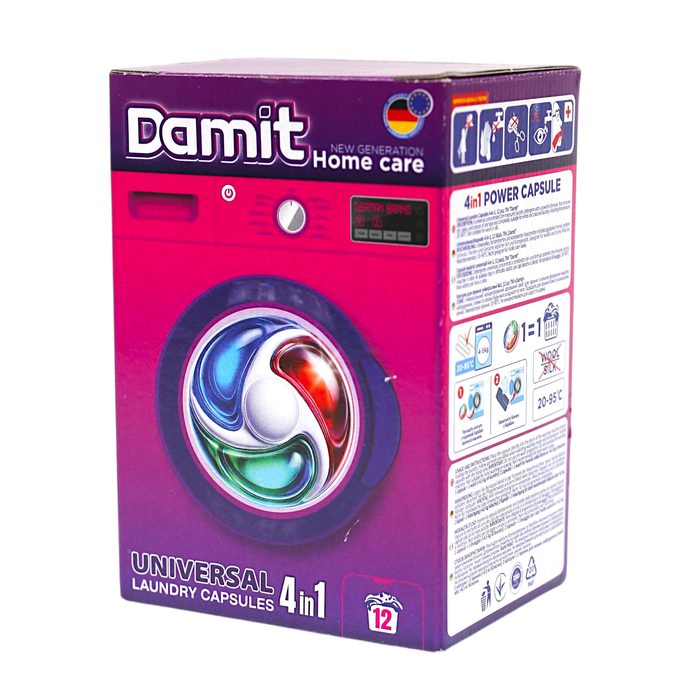Гель-капсули для прання універсальні Damit 4в1 (12 шт.)